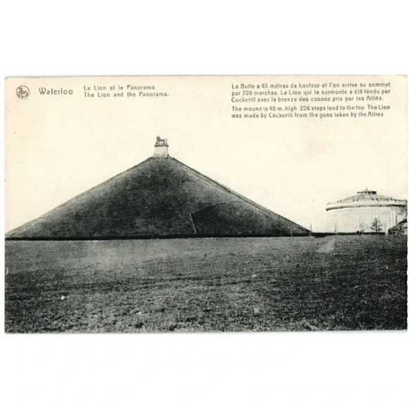 Waterloo Le Lion et le Panorama Postcard - Picture 1 of 2